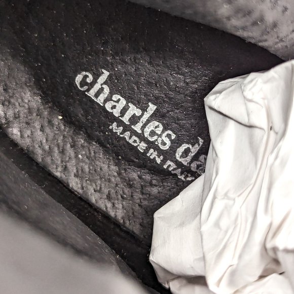 Charles David Italy Women Distress Grey Leather Buckle Riding Tall Boots sz 6.5 - Picture 6 of 11